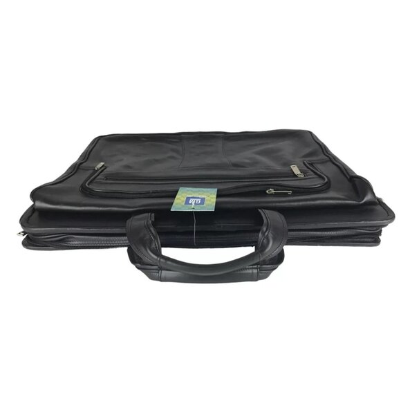 Mad House‎ Unisex Black GM Licensed Product Leather Double Handles Portfolio Bag - Picture 3 of 11